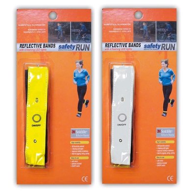 Reflexní blikací páska na suchý zip, 44x2,5 cm