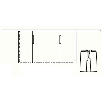 TDX Zástěra pánská obepínací do pasu, bílá
