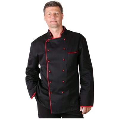 TDX Rondon pánský dvouřadý, BA, dlouhý rukáv, VS182, černý/červený lem