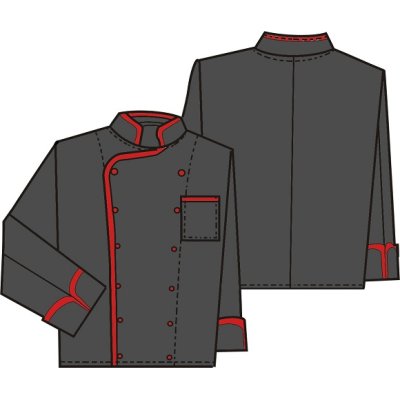 TDX Rondon pánský dvouřadý, BA, dlouhý rukáv, VS182, černý/červený lem