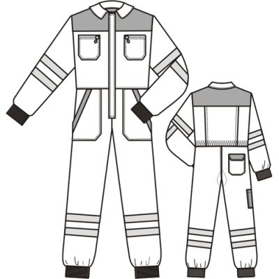TDX Kombinéza pánská, BA, reflexní pruhy, VS182, středně modrá/oranžová