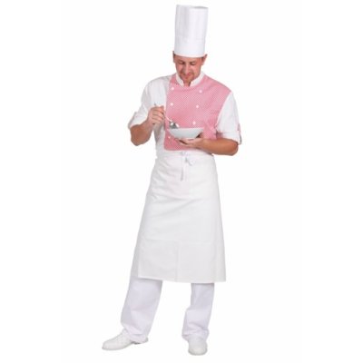 TDX Zástěra pánská do pasu, BA, 90x80cm, bílá