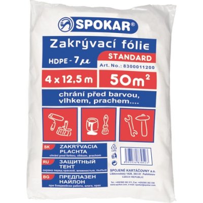Zakrývací fólie HDPE 4 x 12,5 m, 7 my