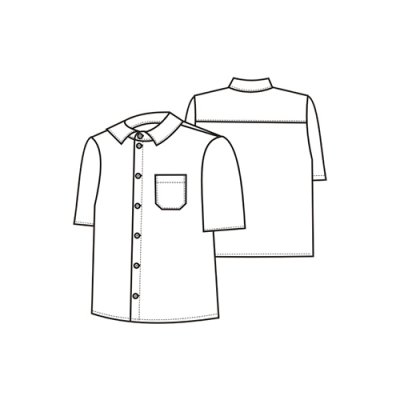 TDX, Pánská letní košile, krátký rukáv, bílá DOPRODEJ poslední kusy - Pánská košile 0200 - nákres