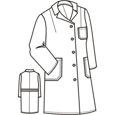 TDX Plášť dámský propínací, BA, dlouhý rukáv, VS158, bílý - TD0030520000000_02.png