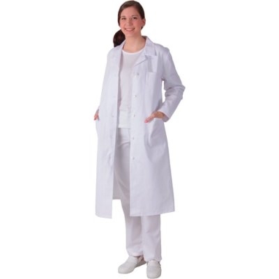 TDX Plášť dámský propínací, BA, dlouhý rukáv, VS158, bílý