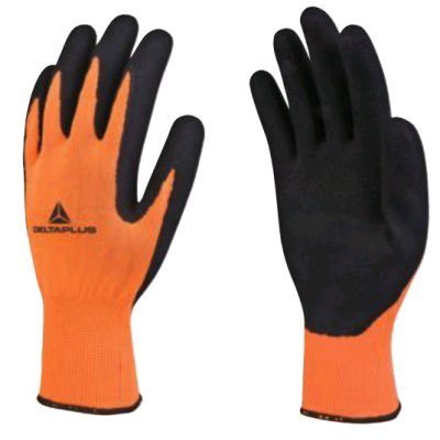 Delta, Rukavice latexový povlak APOLLON, oranžová-černá - 10