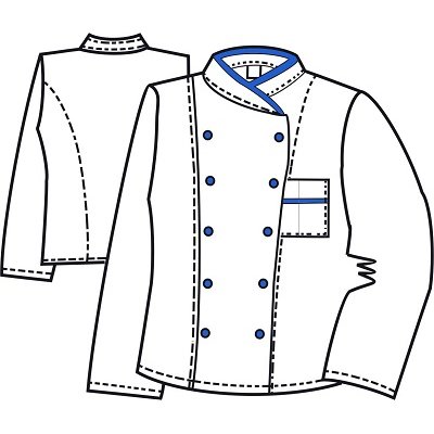 TDX Rondon dámský dvouřadý, BA, VS170, bílý/světle modrý lem