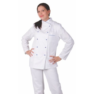 TDX Rondon dámský dvouřadý, BA, VS170, bílý/světle modrý lem