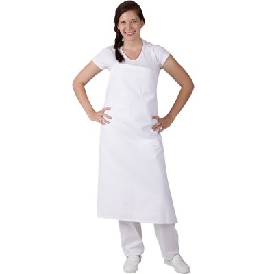 TDX Zástěra dámská s laclem, BA, VS170, bílá - Dámská pracovní zástěra - bílá