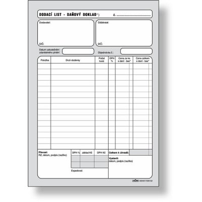 Dodací list A5, pro plátce DPH, blok 100 L, NCR