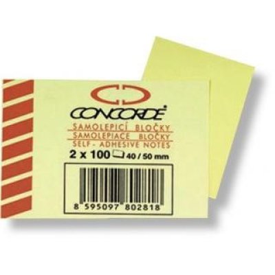 Blok samolepicí Concorde 40x50 mm, 2 ks