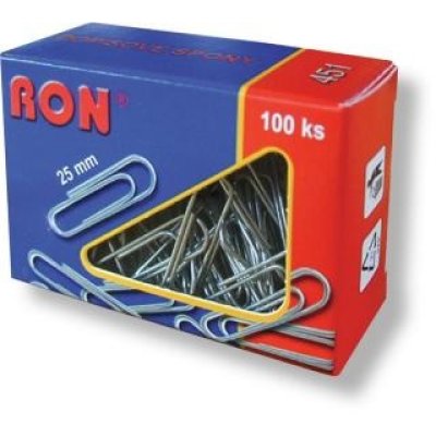 Spony kancelářské oblé 25 mm, 100 ks