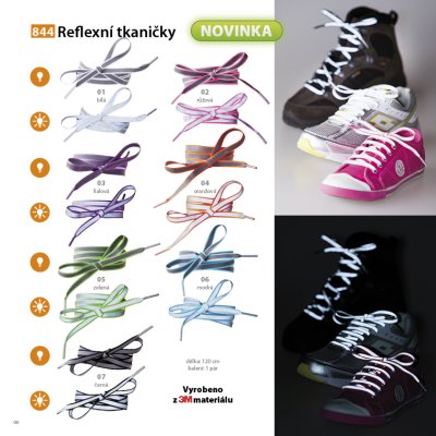 Reflexní tkaničky, 120 cm