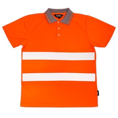 Reflexní tričko s límečkem, oranžové