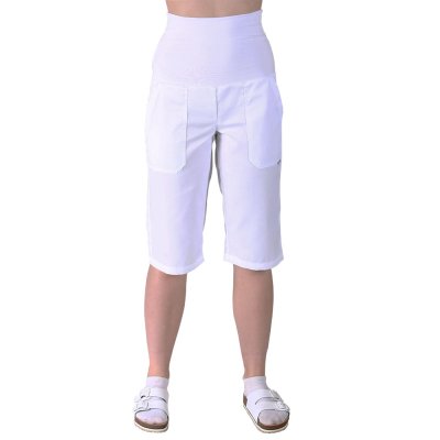 TDX Kalhoty dámské 3/4 PATRICIE, BA/PES, elastický pas, VS168, bílé - Dámské 3/4 kalhoty PATRICIE - bílé