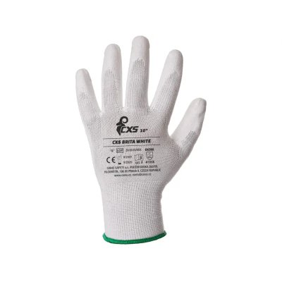 CXS, Rukavice máčené v polyuretanu Brita WHITE, vel. 10/XL