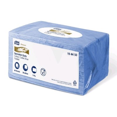 Utěrka průmysl TORK premium, 38x30 cm, 40 ks, modrá DOPRODEJ poslední kusy