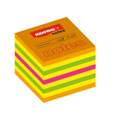 Blok samolepicí Kores Cubo neon Summer 50x50mm/400listů