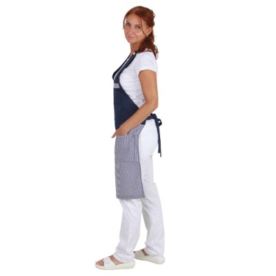 TDX Zástěra s laclem,  BA, VS182, tmavě modrý proužek/tmavě modrá - TD00600000000.jpg