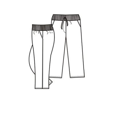 TDX Kalhoty dámské 3/4 KARINA, BA/SP, VS168, bílá/světle modrá - Dámské 3/4 kalhoty KARINA - nákres