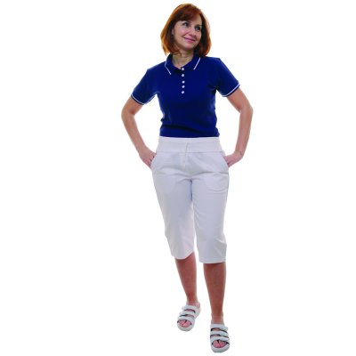 TDX Kalhoty dámské 3/4 KARINA, BA/SP, VS168, bílá/světle modrá - Dámské 3/4 pracovní kalhoty KARINA, bílé