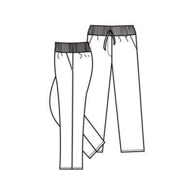 TDX Kalhoty dámské  VIOLA, BA/SP, VS168, bílé/bílý úplet/světle modrá výpustka - Dámské kalhoty VIOLA - nákres