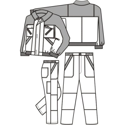 TDX, Pánská souprava - kalhoty do pasu barva stř. modrá + černá, VS182