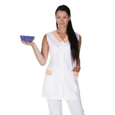 TDX, Dámská halena VILMA, VS168, bílá/oranžová kostička, vel.34-56 DOPRODEJ