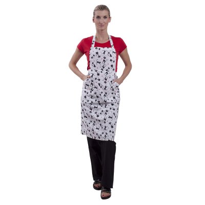 TDX Zástěra dámská s laclem , BA, VS170, potisk kočky - Dámská pracovní zástěra s potiskem