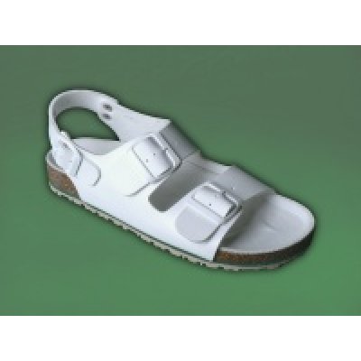 MPM, Pánské pantofle, 3 přezky, zap. za patou, kožené, bílé AKCE