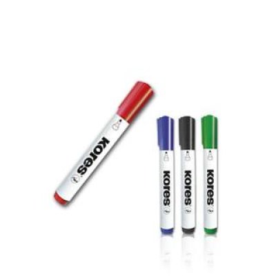 Značkovač Kores na bílé tabule a flipcharty zkosený hrot černý