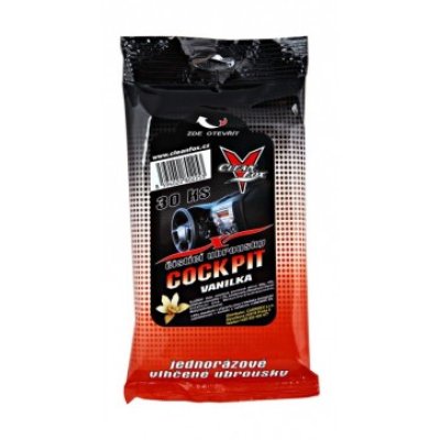 Autoll, CLEANFOX, Čistící ubrousky Cockpit, vanilka, 30ks