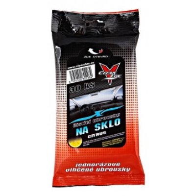 Autoll, CLEANFOX, Čistící ubrousky na okna, citrus, 30ks