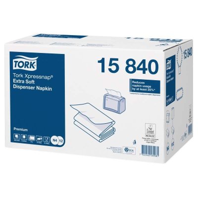 Tork, Xpressnap® extra jemné bílé ubrousky do zásobníku, bílé, 2vr., sklad 1/4, 8x500 ks