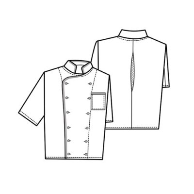 TDX Rondon pánský dvouřadý, BA, krátký rukáv, VS182, černý/červený lem - TD041682050W907_02.jpg