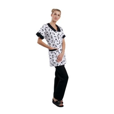 TDX Halena dámská propínací, BA, černobílý potisk/černé kočky