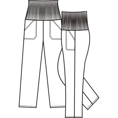 TDX Kalhoty dámské HELA, BA/PES, vysoký elastický pas, bez kapes, VS176, bílé