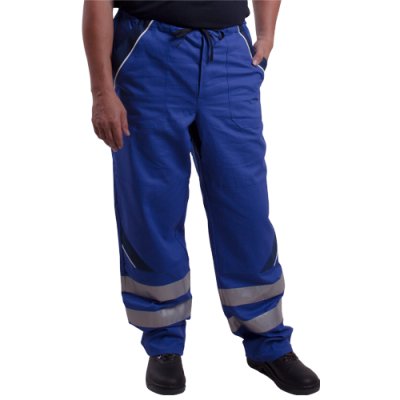 TDX Kalhoty pánské reflexní na tkanici, BA, VS182, středně modré/tmavě modrá/bílá výpustka - Pánské reflexní kalhoty 9243 - modré