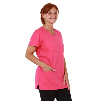 TDX, Triko dámské, prodloužené, 6001 ADITTA, VS 168, růžové, vel. XS - 3XL - Dámské pracovní triko ADITTA - růžové