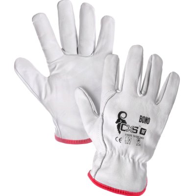 CS, Rukavice kožené, celolícové, BONO, vel. 10