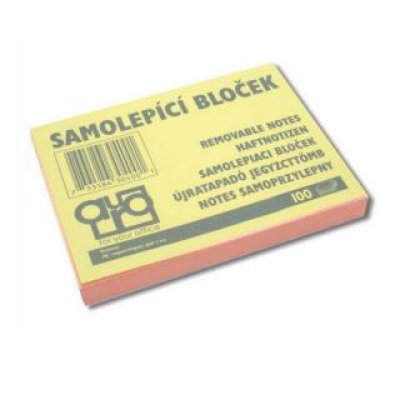 Blok samolepící 75x125/100 listů pastelový růžový