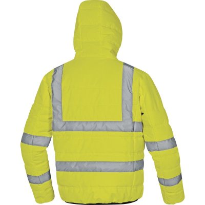 Delta, Bunda prošívaná, péřová, reflexní, DOON HV, fluor žlutá, vel. S - 3XL