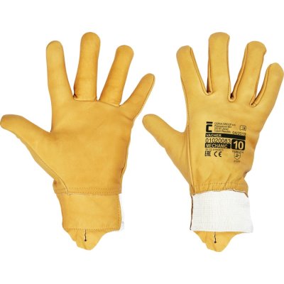 Červa, Rukavice celokožené, VACHER, žluté, vel. 10