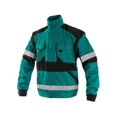 CS, Bunda pánská, LUXY BRIGHT, reflex. pruhy, zeleno - černá, vel. 46 - 64