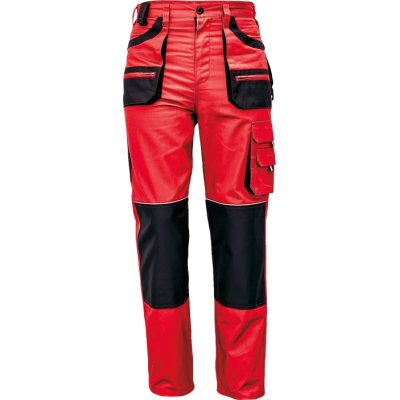 Červa, Kalhoty do pasu, pracovní, FF CARL BE-01-003, červená-černá, vel. 48 - 62