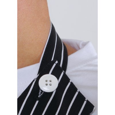 TDX Zástěra pánská s vestičkou, BA/PES, VS182, černobílý proužek/černá - TD006000000.jpg