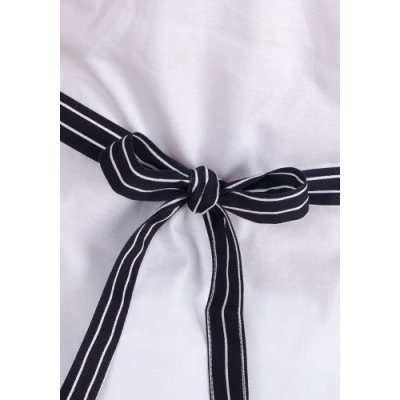 TDX Zástěra pánská s vestičkou, BA/PES, VS182, černobílý proužek/černá