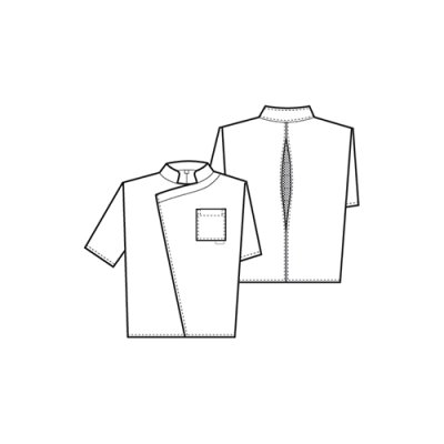 TDX Rondon pánský dvouřadý PAVEL, BA/PES, krátký rukáv,VS182, bílý/ červená kostka