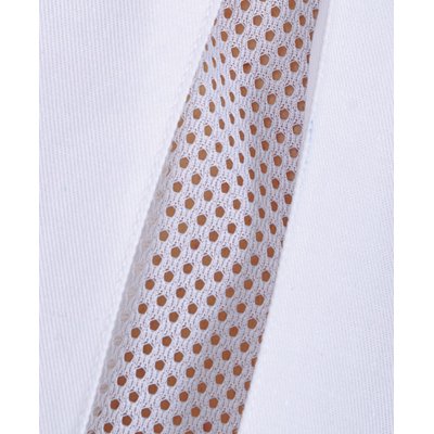 Rondon pán. dvouřadý, kr.rukáv, 3401 ZDENO, rond.knofl., síto v bocích,BA/PES 220, VS182 bílá/červen - Pánský kuchařský rondon PAVEL - síťovina